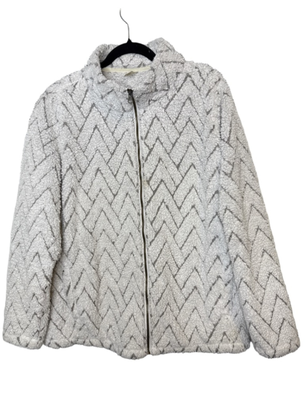 St. John’s Bay Active Fleece Jacket Chevron Sherpa Soft Cozy Size XL